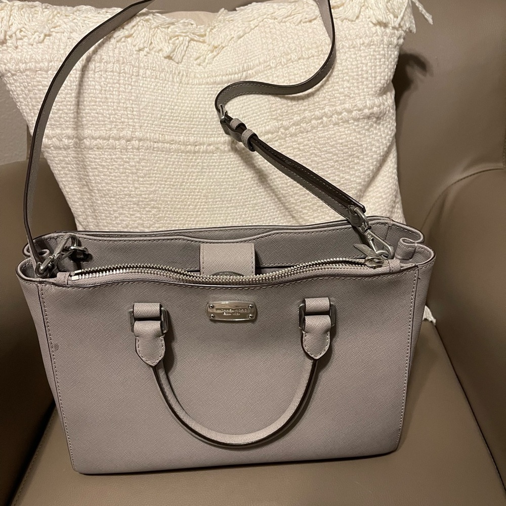 Michael Kors Gray Satchel with Silver Hardware